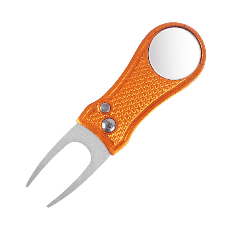 Golf Green Fork Aluminum Handle Folding Spring Repair Tool Gift New - Korvel