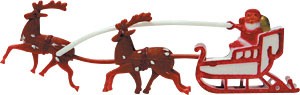 6" Santa Sleigh with 3 Reindeer - 48 Count