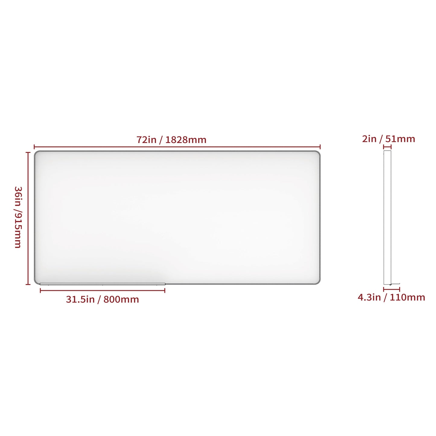 Large Movable Tray Bathroom Mirror with Aluminum Frame
