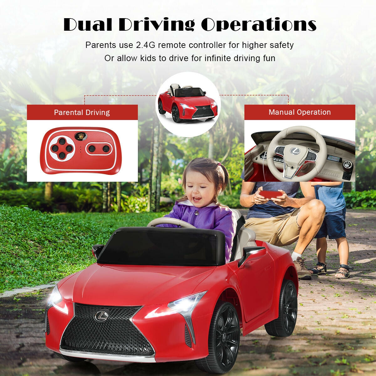 Kids Ride Lexus LC500 Licensed Remote Control Electric Vehicle - Red