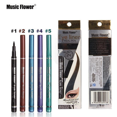 Music Flower New Makeup Cosmetic Black Eyeliner Waterproof Eye Liner Pencil Shadow KAJAL Gel Eyeliner Make up Smokey Eye - Korvel