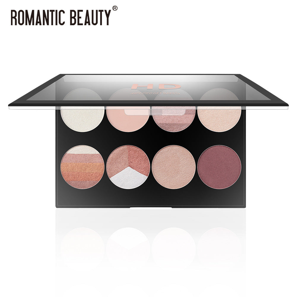Romantic Beauty 8-Compartment Multi-Color Eyeshadow Pearl Matte Easy To Apply Finishing Eyeshadow Palette - Korvel