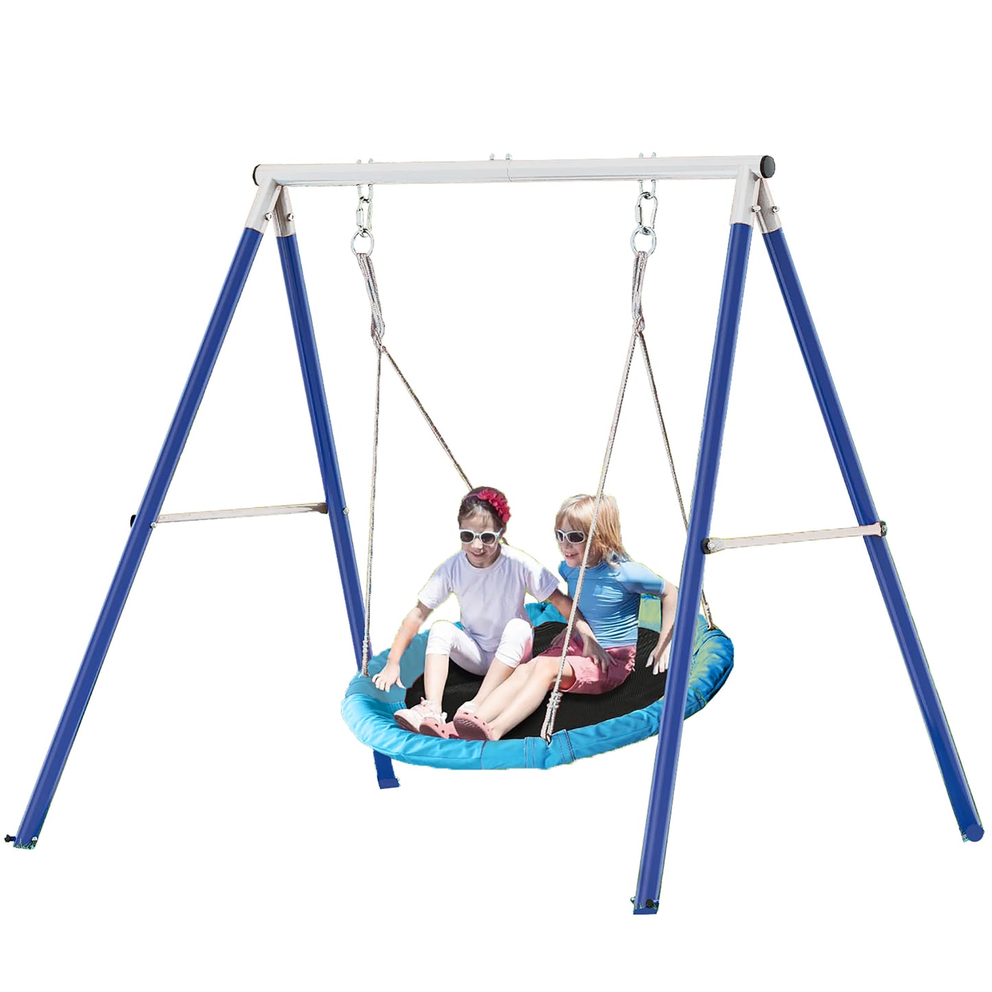 Metal Swing Stand With Saucer Outdoor Playground Metal Swing Set For Kids Outdoor Play Equipment - Korvel
