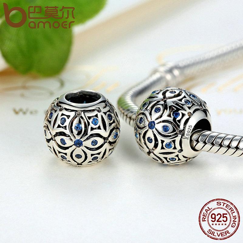 Charm de Plata Esterlina 925 BAMOER con Cristales Azules