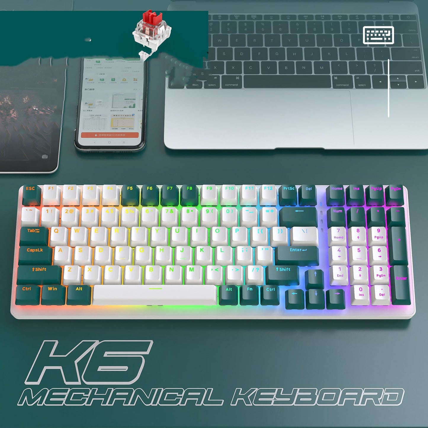 K6 Wireless Mechanical Keyboard - Versatile Backlit Design
