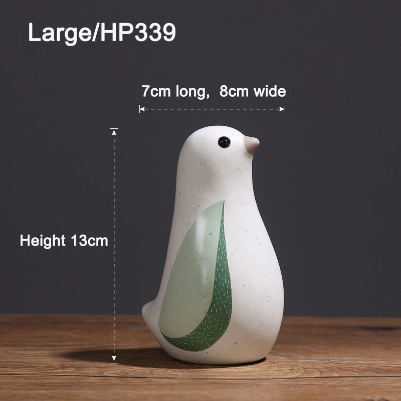 Home decoration small accessories Nordic creative cute ceramic bird ornaments Home living room Wine cabinet Room decoration - Korvel