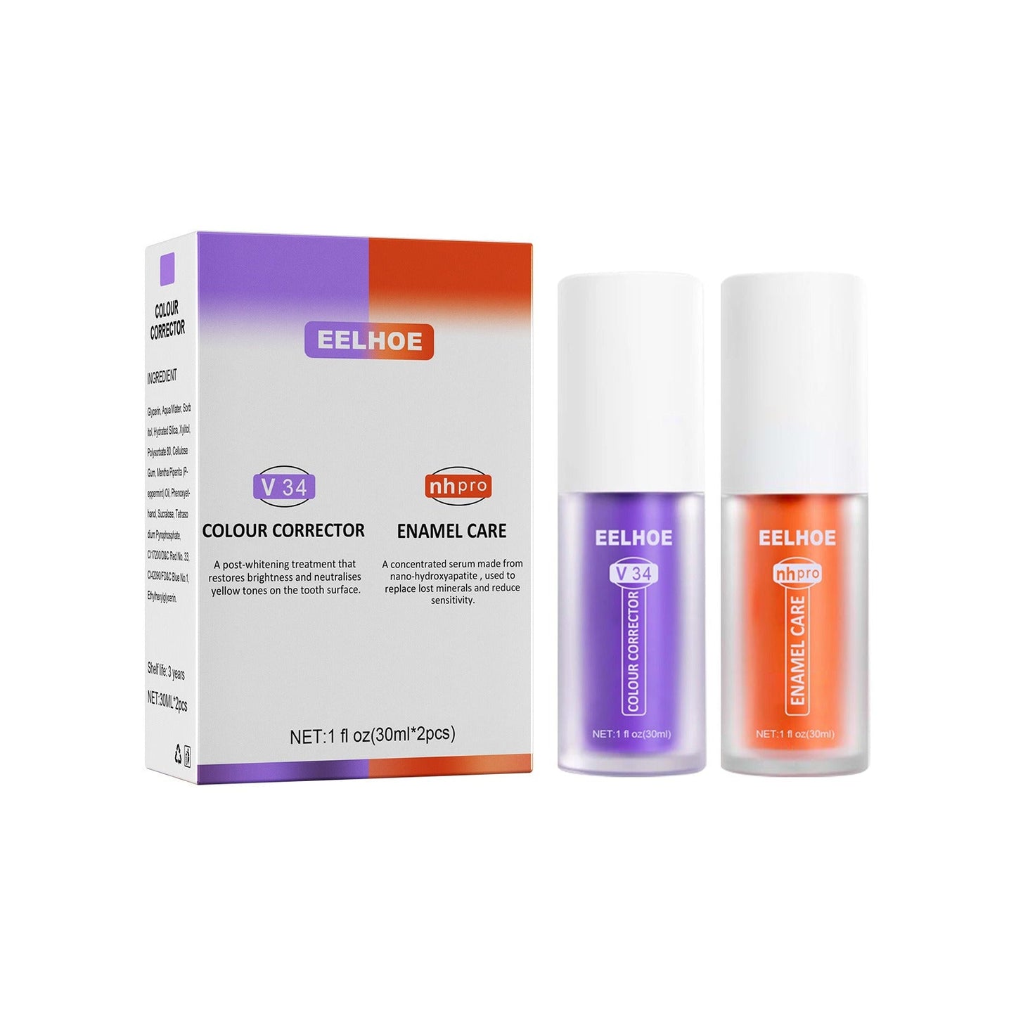EELHOE V34 Purple Orange Toothpaste for Teeth Whitening