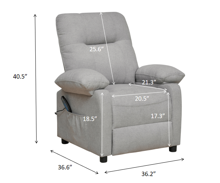 Recliner Chair with Message and Heater, Recliner Chair for Adult, Manual Control Message Chair - Korvel