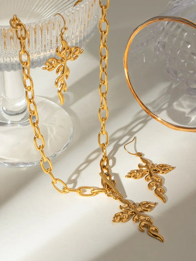 18K Gold-Plated Stainless Steel Cross Necklace - Korvel