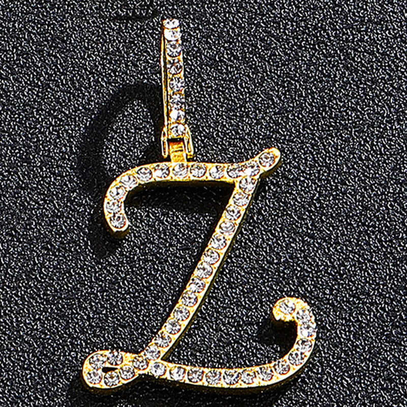Hip Hop Grass Letter Pendant with Cuban Chain