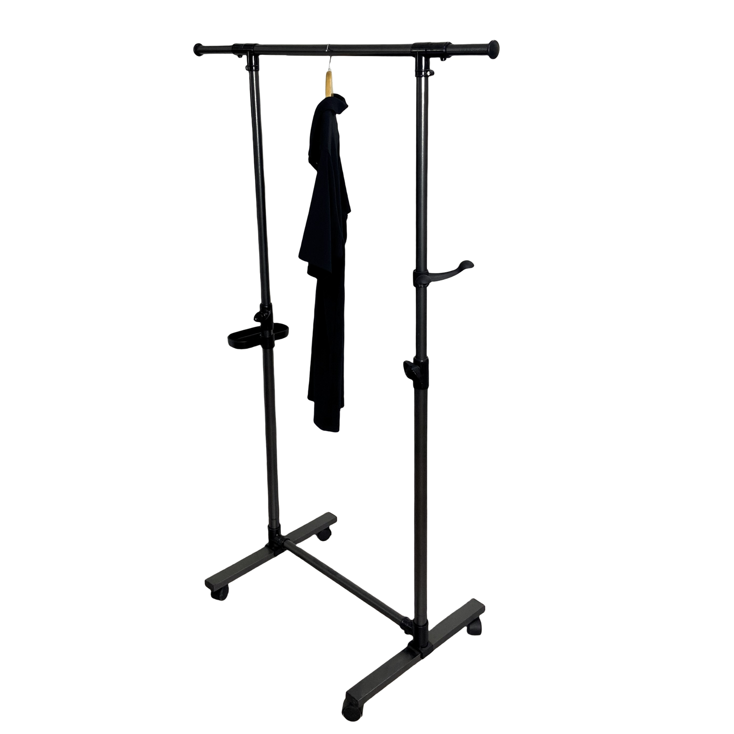 Heavy-Duty Rolling Clothes Hanger with Wheels - Black