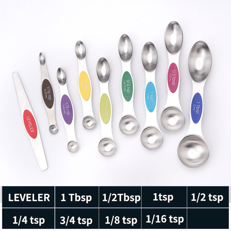 Premium Stainless Steel Magnetic Measuring Spoon Set