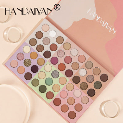 HANDAIYAN Popular 54 Color Eyeshadow Palette Earth Color Pearlescent Matte Glitter Powder Eye Shadow - Korvel