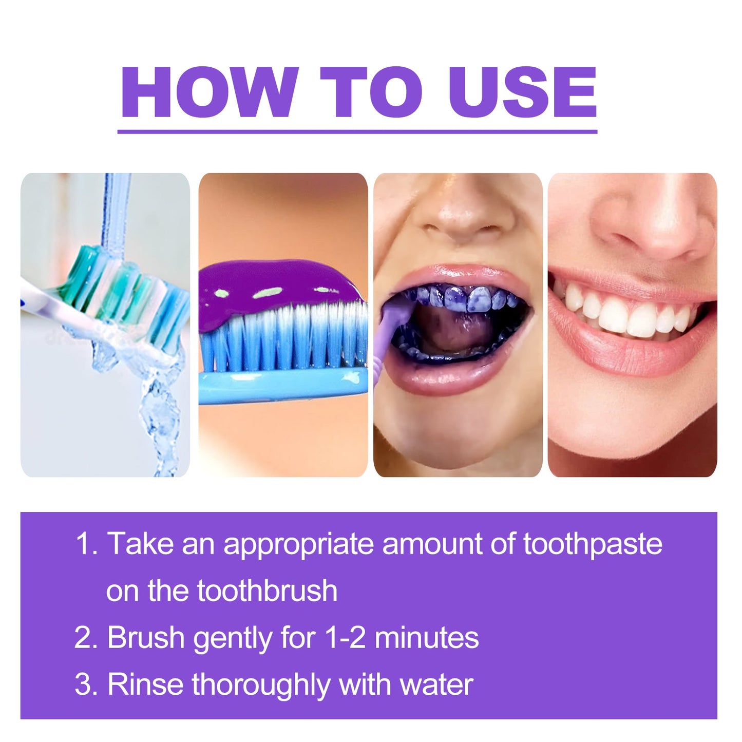 Dentifrice V34 Violet pour Éclaircissement et Fraîcheur