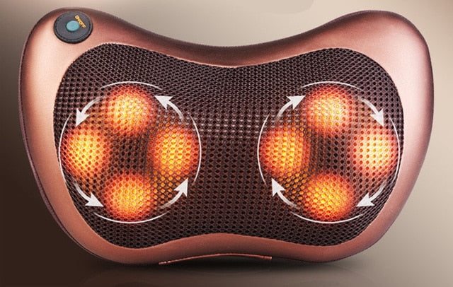 electric massage pillow Infrared Heating Kneading Neck Shoulder Back Car Chair Shiatsu Massager Mat Device - Korvel