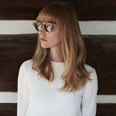 Fashion Luxury Rhinestone Cat Eye Sunglasses Women Brand Designer Mirror Lens Eyewear Men Sun Glasses Shades UV400 Oculos - Korvel