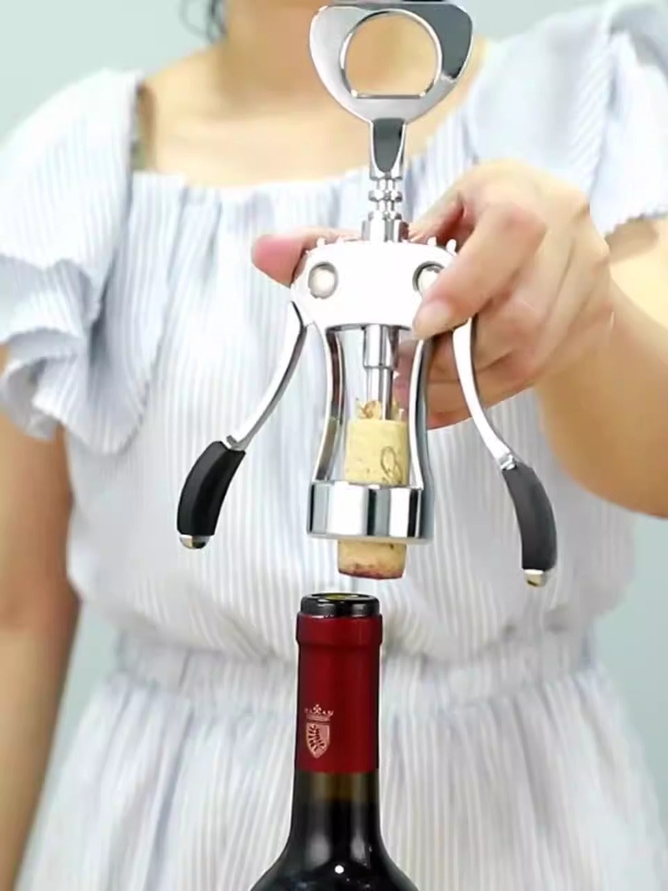 Premium Wing Corkscrew Wine Bottle Opener with Multifunctional Bottles Opener - Korvel