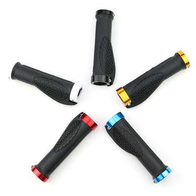 Bicycle Handlebars Mountain Bike Aluminum Alloy Bilateral Lock Anti-Skid Handlebars Riding Rubber Meat Ball Handlebars Vice Handle - Korvel