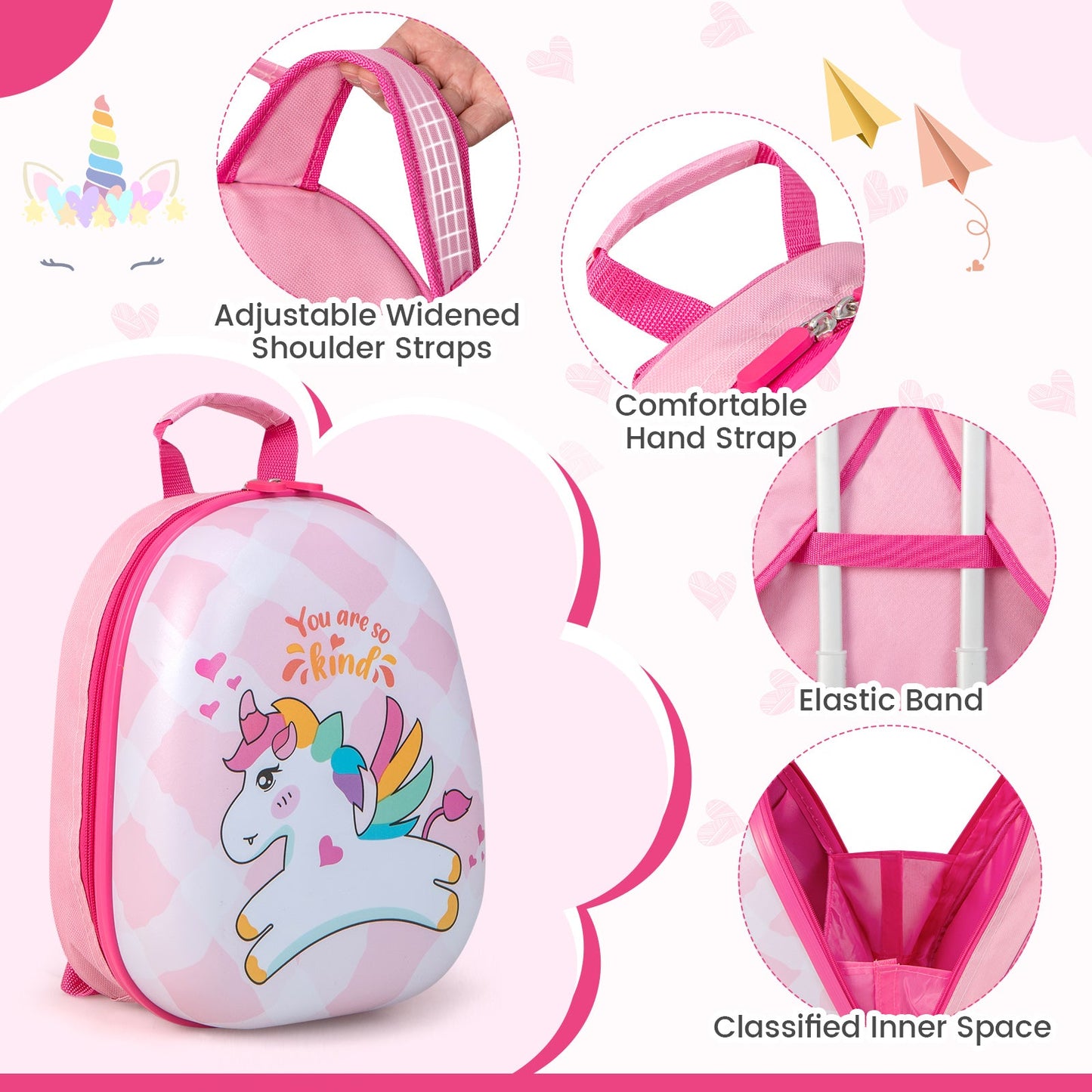 Ensemble de bagages pour enfants Charmant Licorne - Sac à dos et Valise
