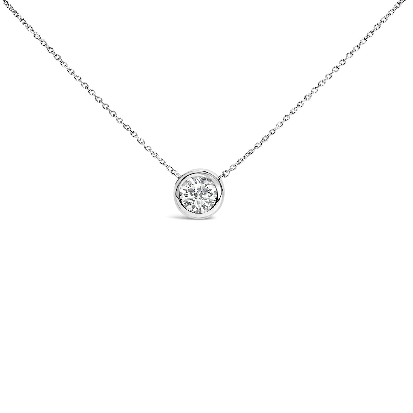 Collier Pendentif en Améthyste Violet Sertie en Argent Sterling 7MM - 18"