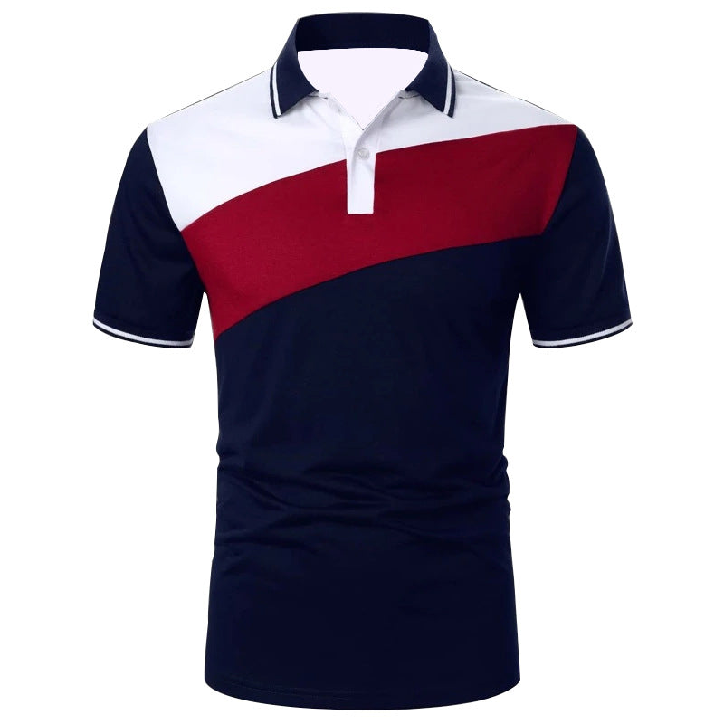 Men's Patchwork Modern Polo Shirt - Casual & Business Wear