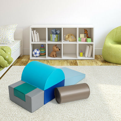 6 Piece Climb Crawl Play Set for Toddlers - Light Blue