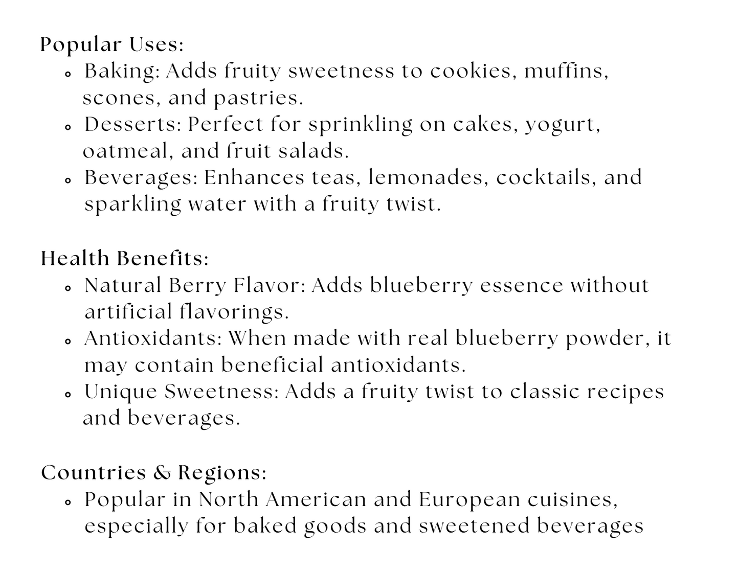 Blueberry Sugar – Granulated Sugar Infused with Real Blueberry Powder