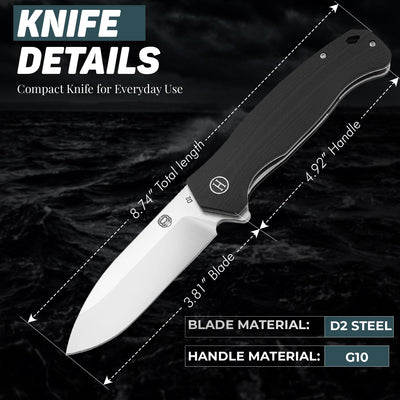 The Wild Trail Folding Pocket Knife Giftset for Men and Women (Silver and Black) - Korvel