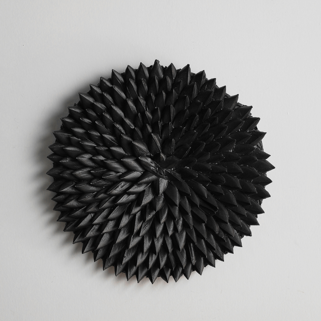 Porcupine Textured Woven Wall Art - Black, White, Natural