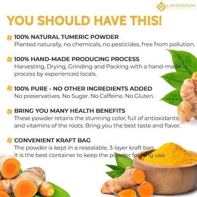 100% Natural Turmeric Powder - Pure Ground Seasoning