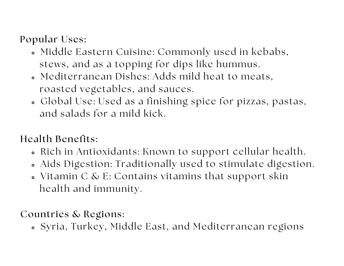 Aleppo Pepper – Mild, Fruity & Slightly Tangy Chili Flakes