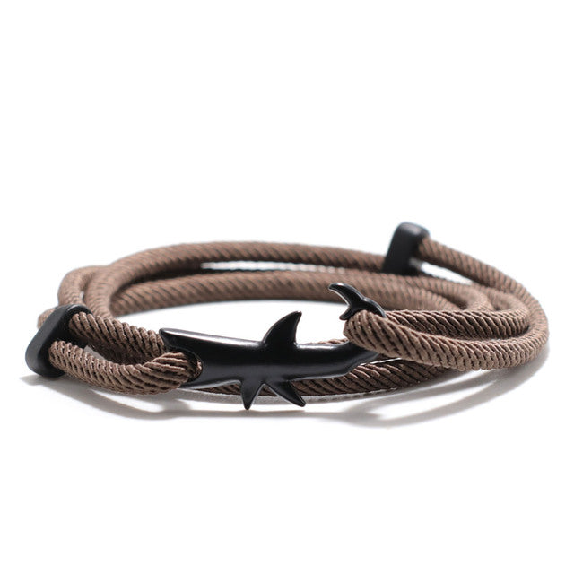 Bracelet en chaîne en nylon de luxe avec charme requin océan