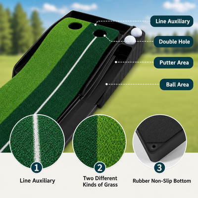 Portable Golf Putting Mat - Ideal for Home Practice (8FT/10FT)