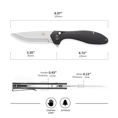 Ultimate Vector Folding Pocket Knife Gift Set for Adventurers (Black & Silver) - Korvel