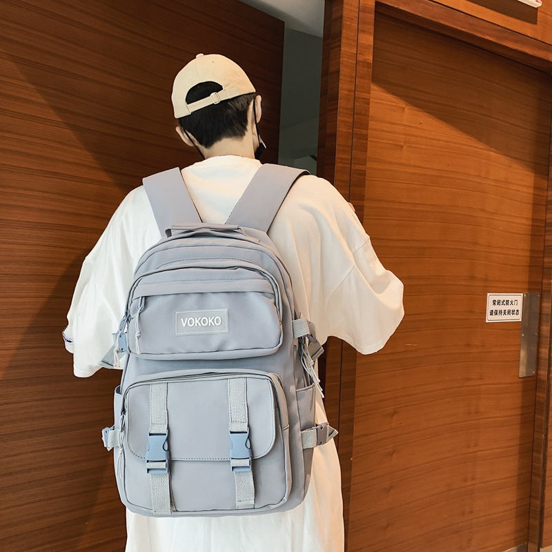 Mochila de Lona de Gran Capacidad y Moda para la Escuela y Uso Diario
