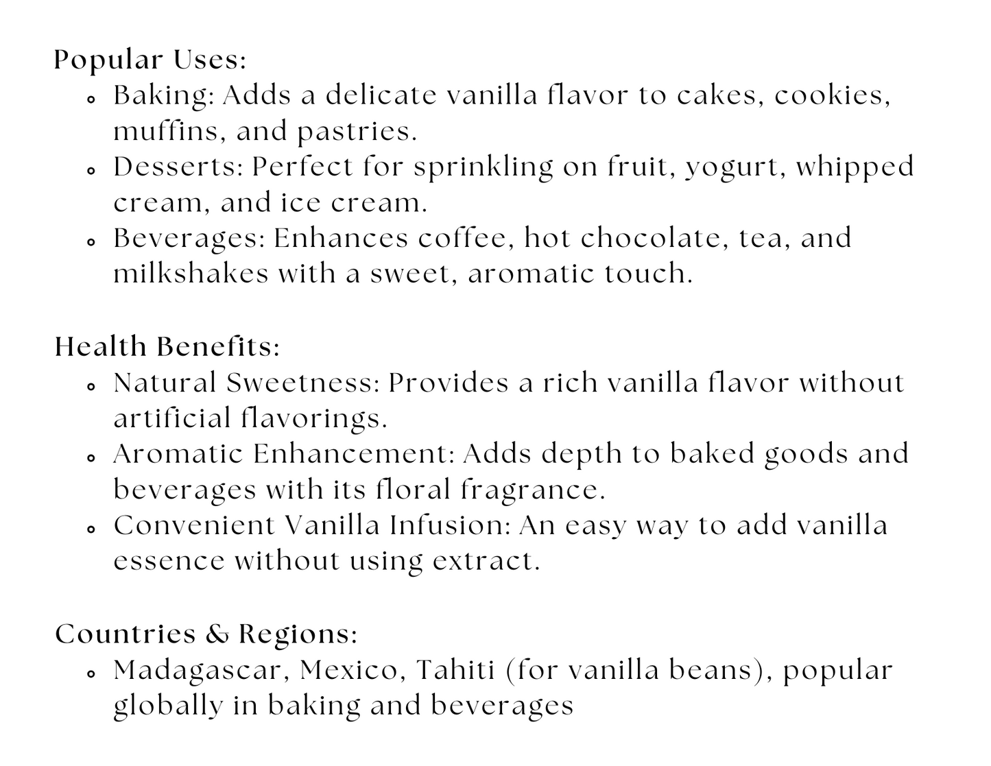 Vanilla Sugar – Granulated Sugar Infused with Natural Vanilla Beans