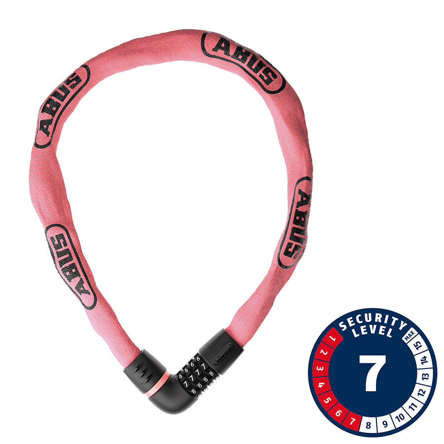 Abus Tresor 6807C Chain Lock - 7mm x 110cm - Rose Blush