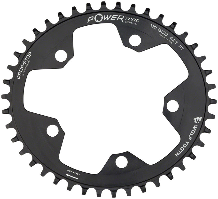 Wolf Tooth Elliptical 110 BCD Chainring - 40t Black