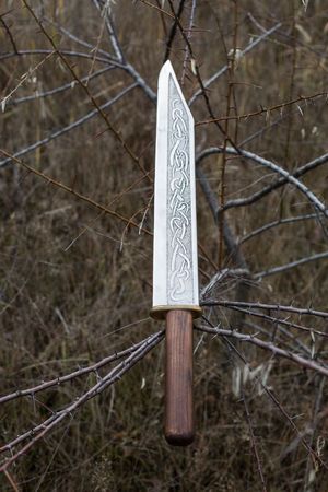 Handcrafted Viking Seax Knife with Premium Leather Sheath - Korvel