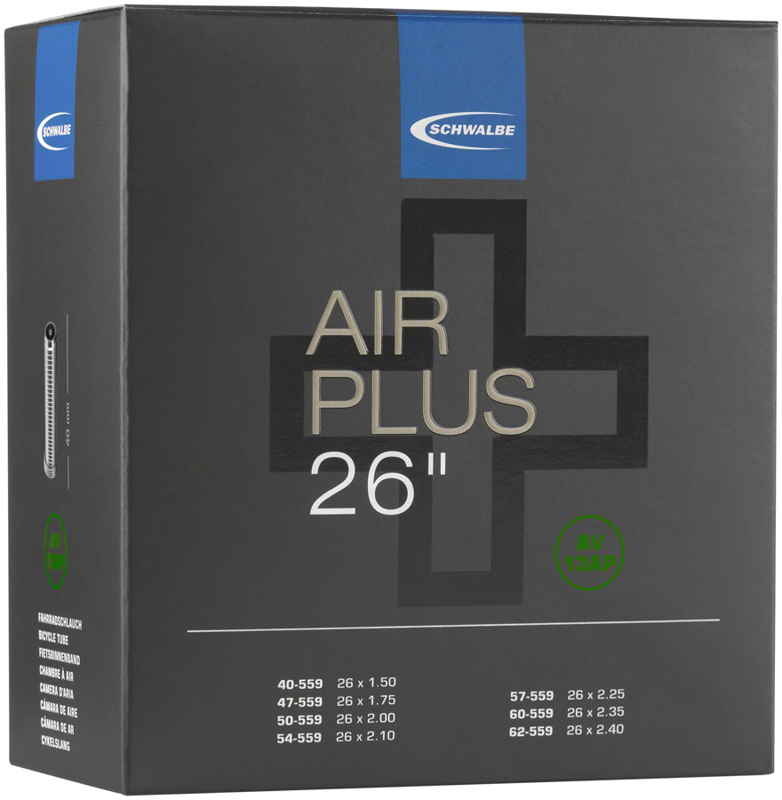 Tubo Schwalbe Air Plus - 26 x 1.5 - 2.4 Válvula Schrader de 40 mm