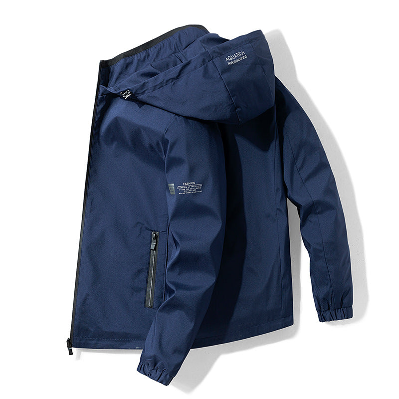 Veste de plein air coupe-vent à capuche détachable décontractée