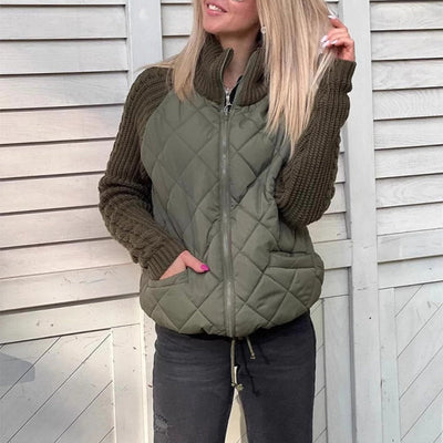 Winter Stand Collar Cotton Jacket with Pockets for Women