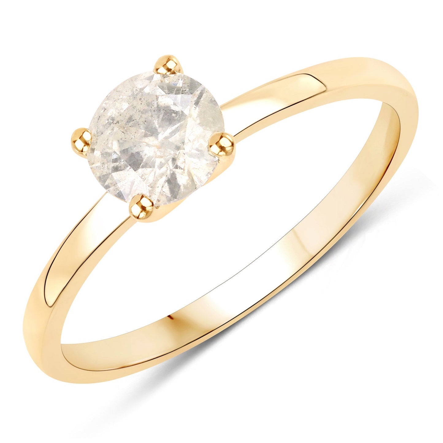Bague de fiançailles en or jaune 14K avec diamant LB de 0,72 carat