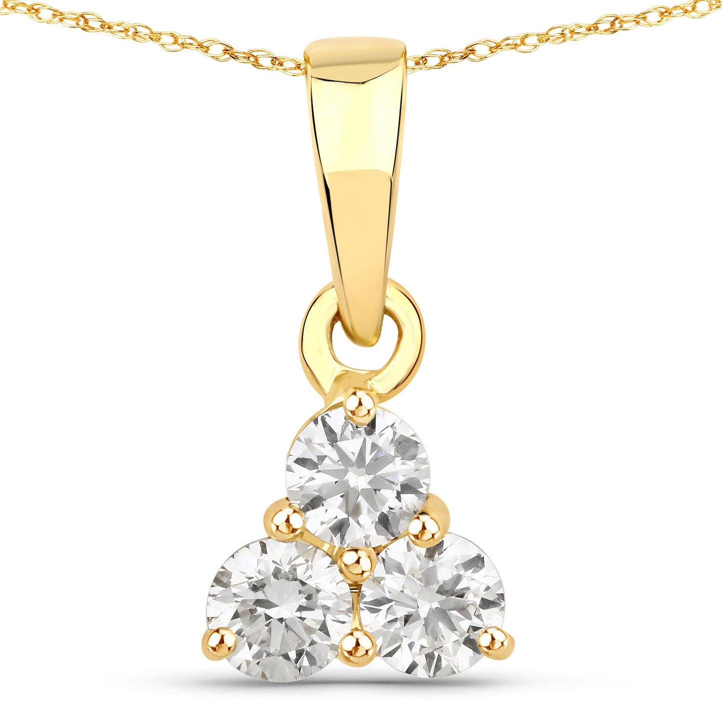 Pendentif en diamant cultivé en laboratoire de 0,33 carat en or jaune 14K