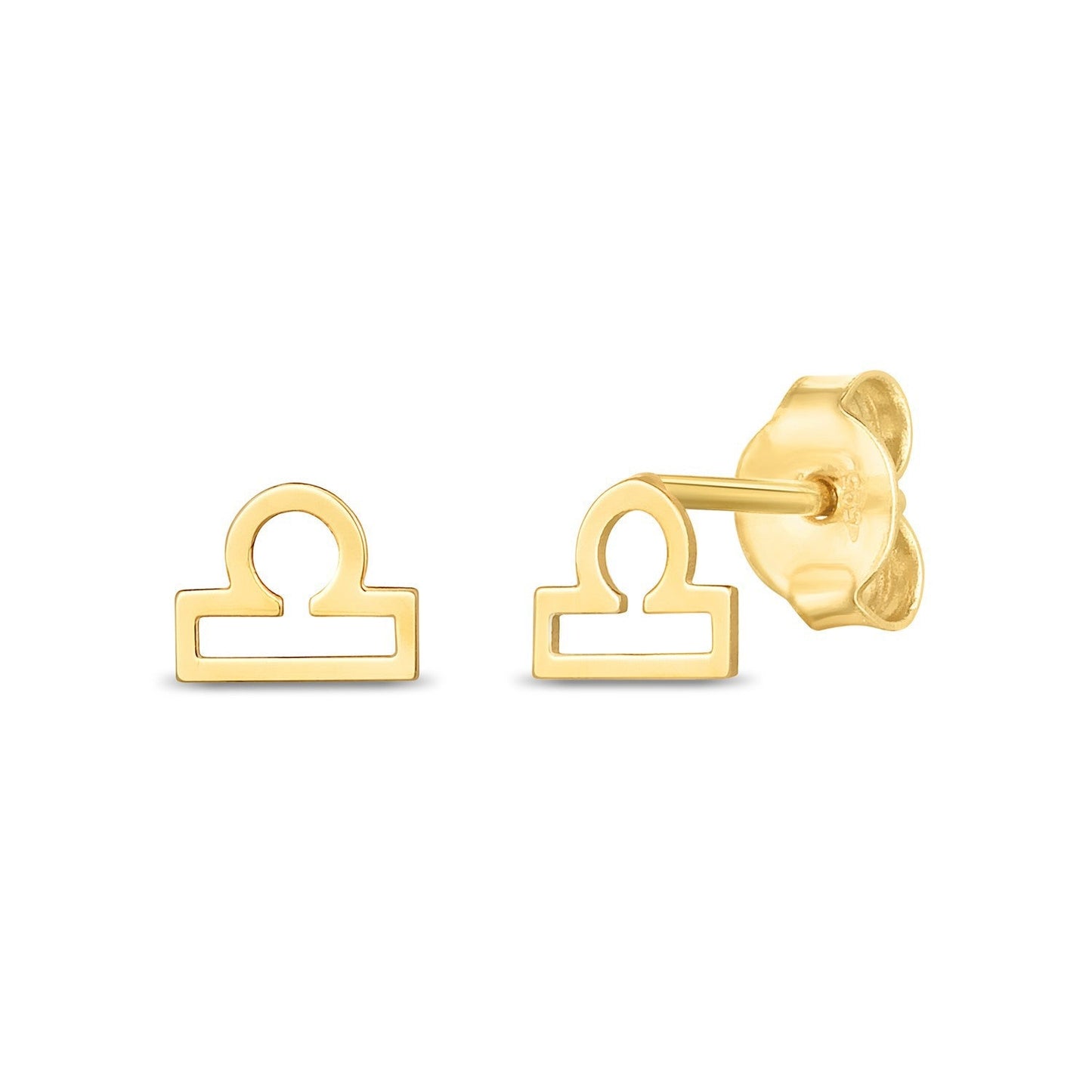 Pendientes de Stud de Libra en Oro Amarillo de 14k