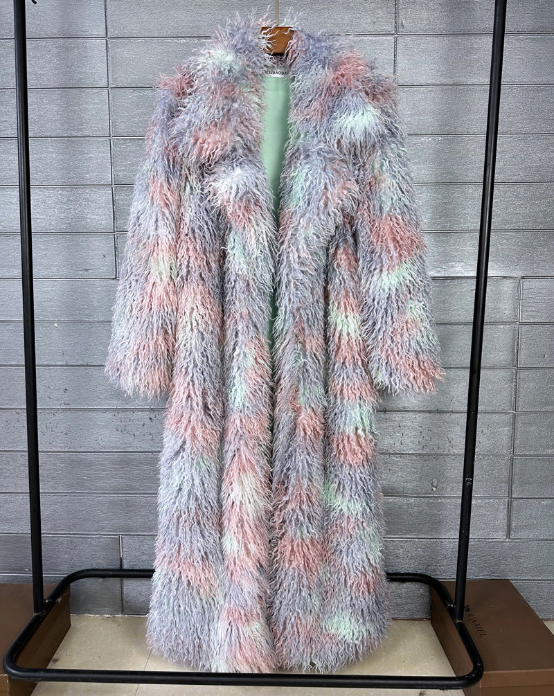 Womens Elongated Wool Coat With Tailored Lapel
