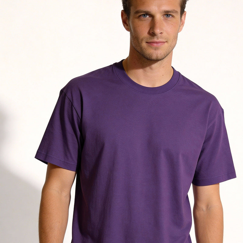 Camiseta de algodón sólida de color premium unisex
