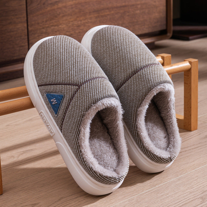 Pantuflas de felpa a rayas sólidas premium para una comodidad acogedora