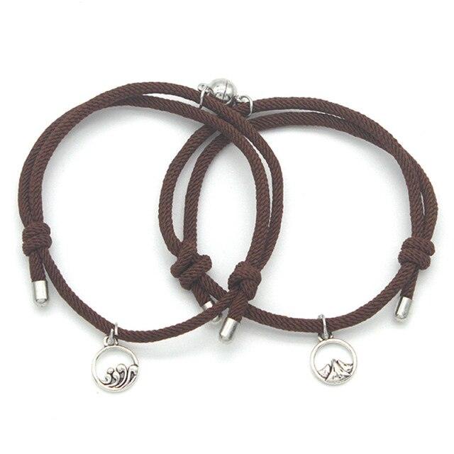 Bracelets de Couple Magnétiques Minimalistes - Ensemble d'Amitié Fait Main