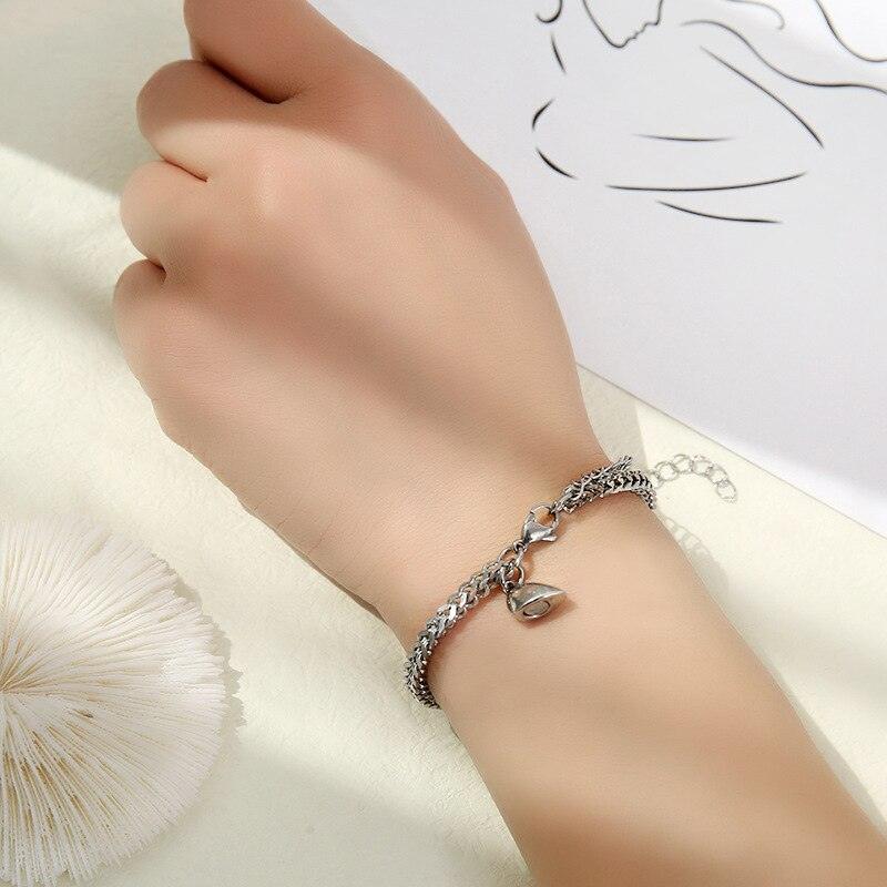Ensemble de Bracelets Couple Charme Cœur - Design Magnétique en Acier Inoxydable